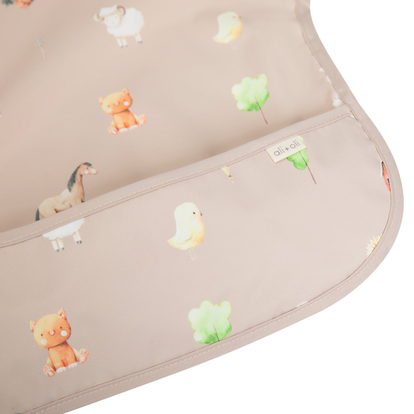 Ali+Oli Smock Bib for Baby & Toddler Long Sleeve (Farm)