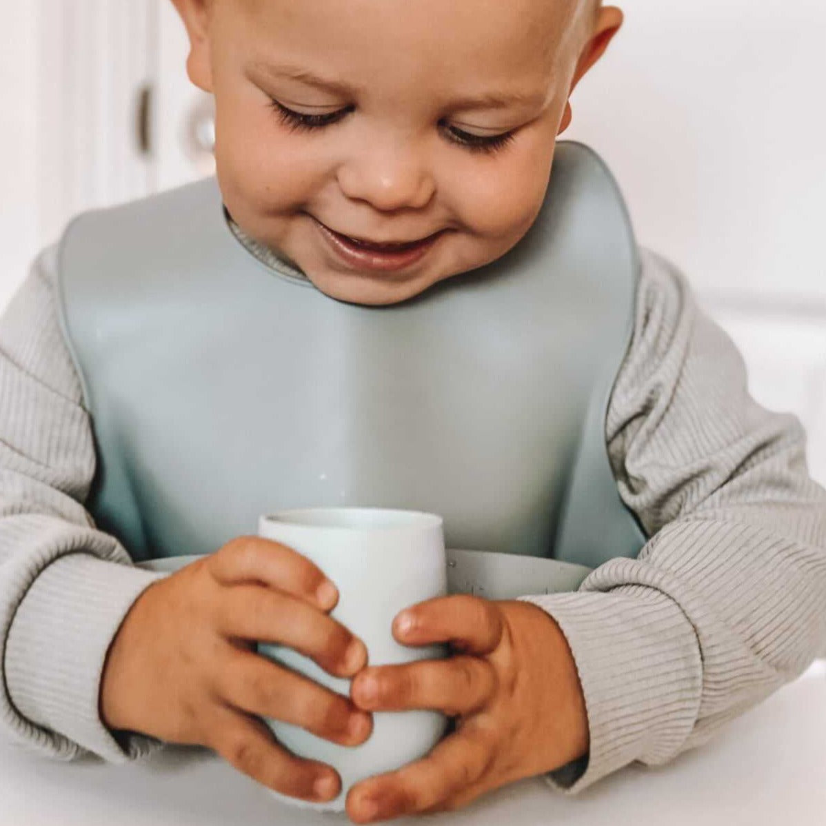 Bunny Face Silicone Open Cup for Baby & Toddler (Dream Blue)