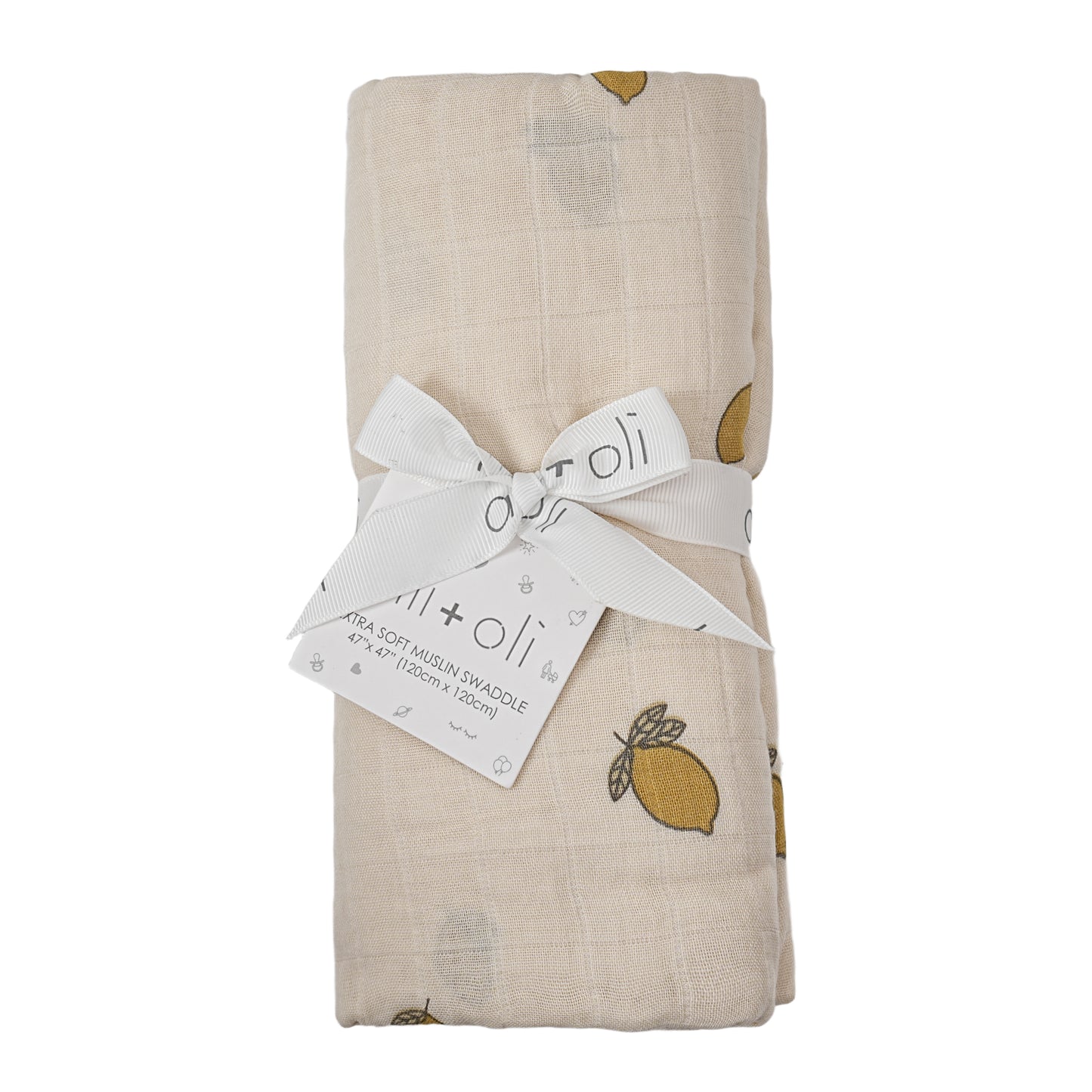 Ali+Oli Muslin Swaddle Blanket (Lemons)