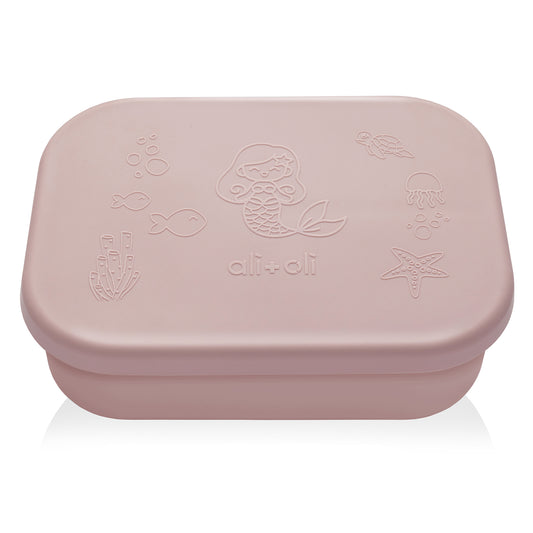 Ali+Oli Reusable Silicone Bento Box - 3 Compartments - Spill-Proof (Mermaid)