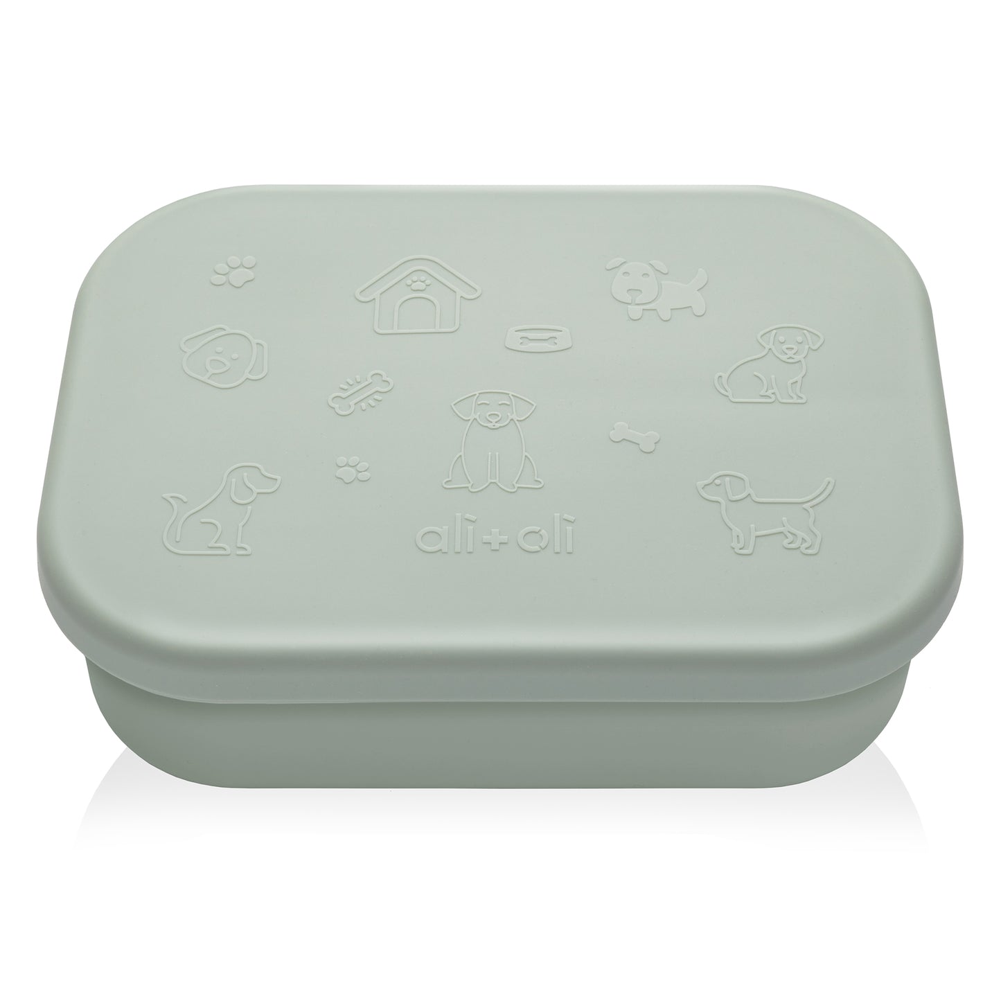 Ali+Oli Reusable Silicone Bento Box - 3 Compartments - Spill-Proof (Puppy)