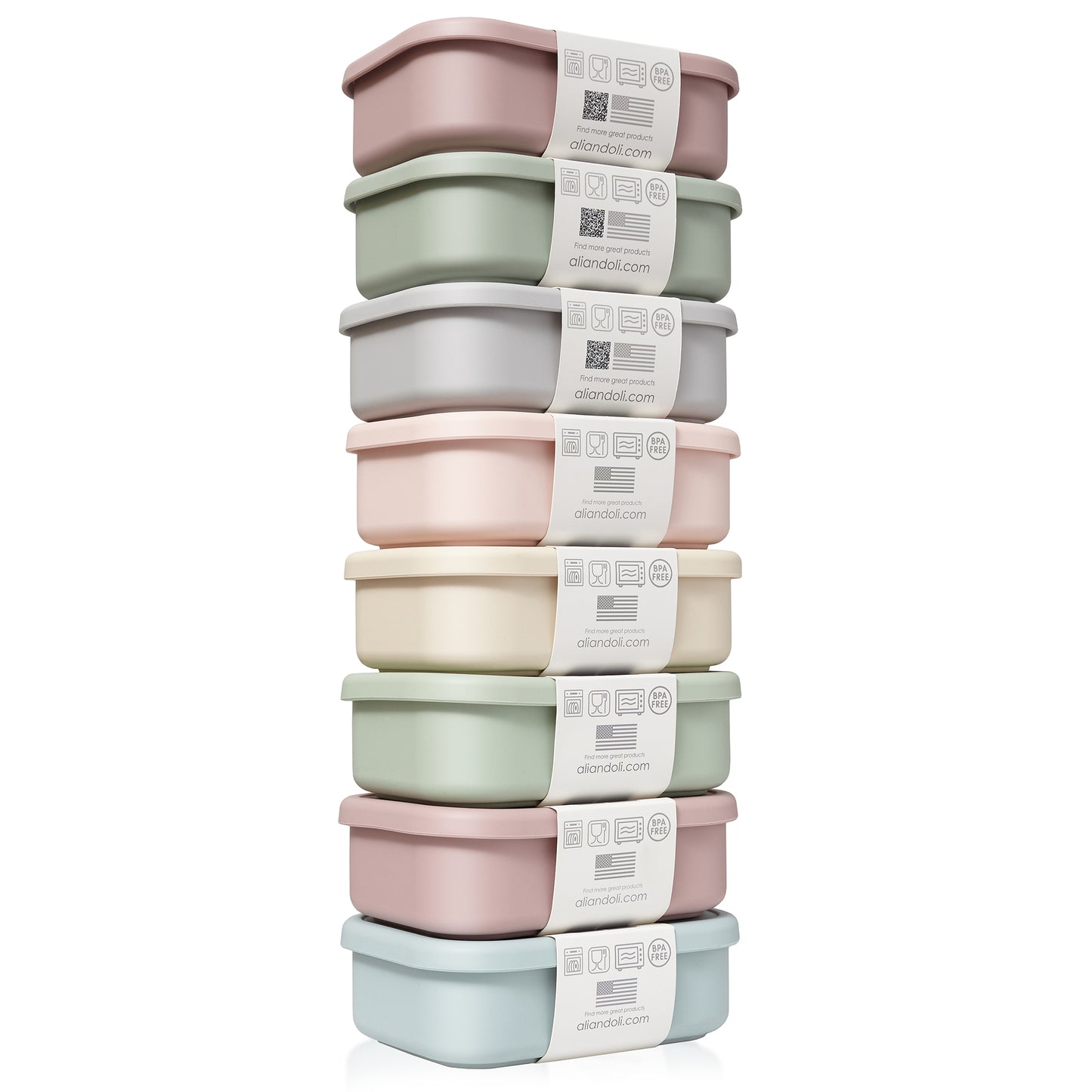 Ali+Oli Reusable Silicone Bento Box - 3 Compartments - Spill-Proof (Puppy)
