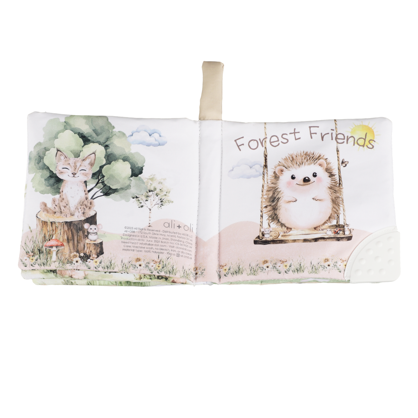 Ali+Oli Baby Cloth Crinkle Book – Forest Friends