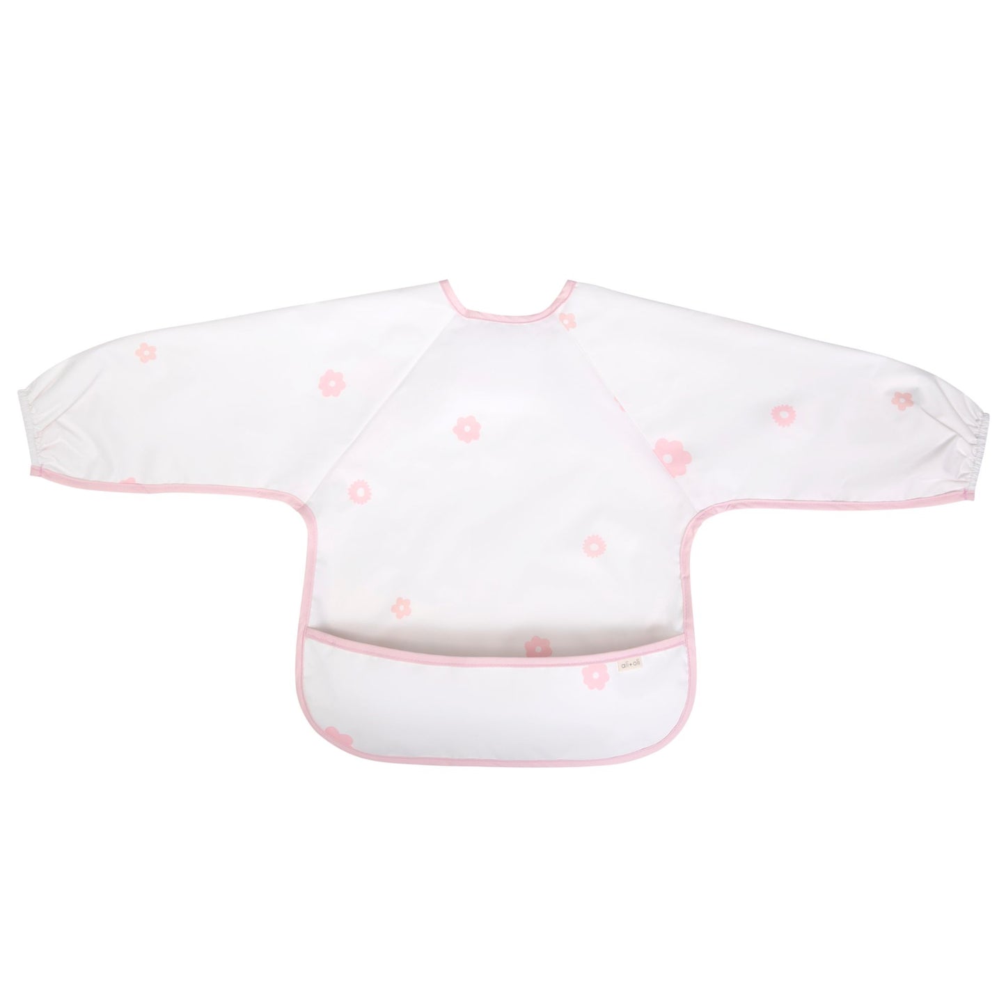 Ali+Oli Smock Bib for Baby & Toddler Long Sleeve (Pink Flowers)