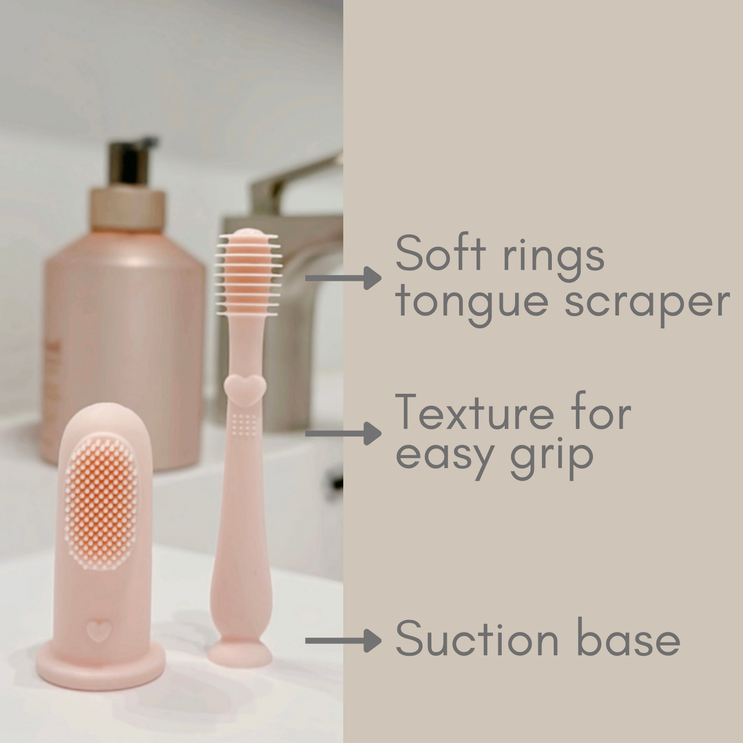 Ali+Oli (3pc) Oral Care Set for Baby (Blush) 3m+