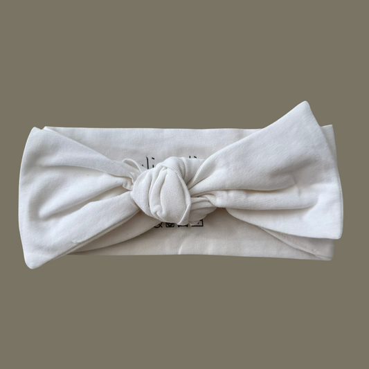 Ultra-Soft Organic Cotton Knotted Bow (White)