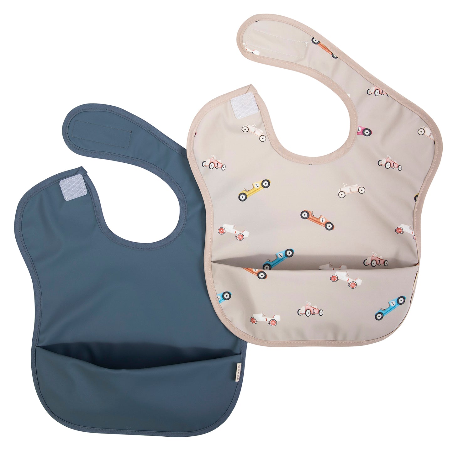 Ali+Oli Smock Bib for Baby & Toddler (2-pc) Short Sleeve Set (Cars-Midnight)