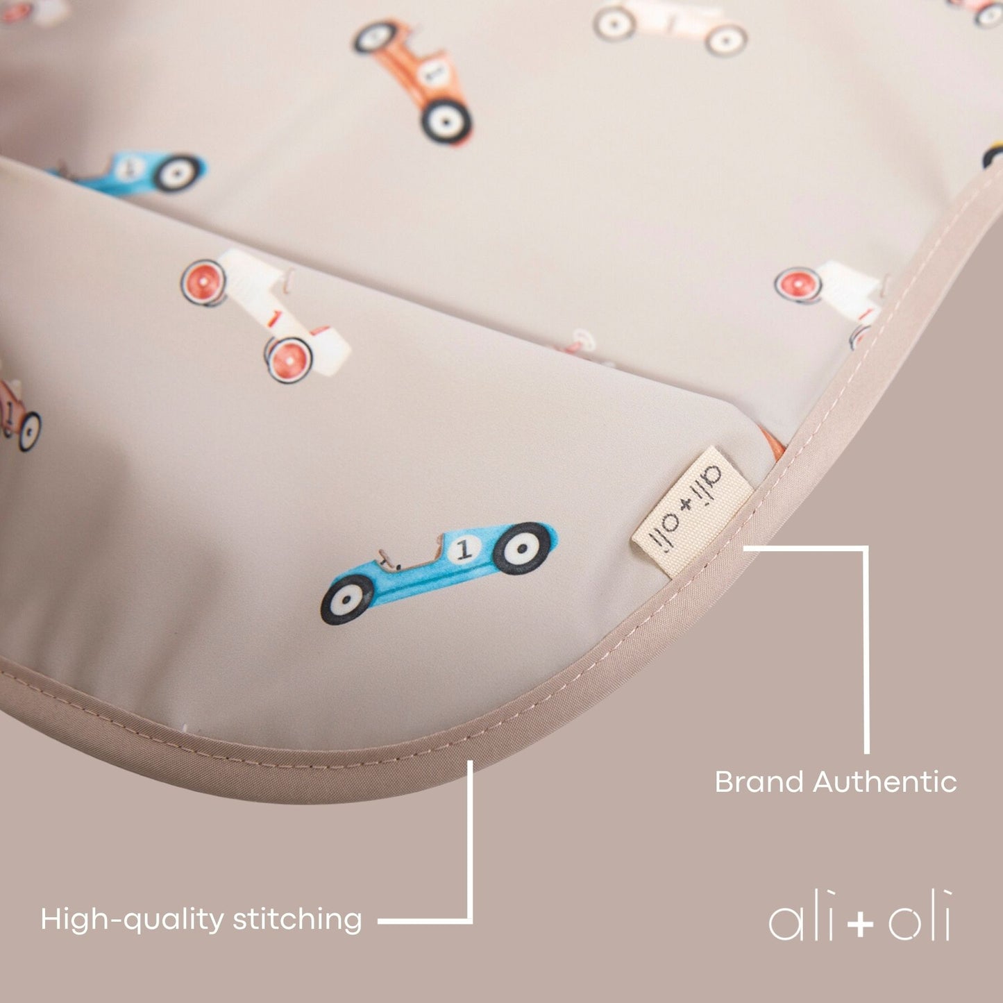 Ali+Oli Smock Bib for Baby & Toddler (2-pc) Short Sleeve Set (Cars-Midnight)