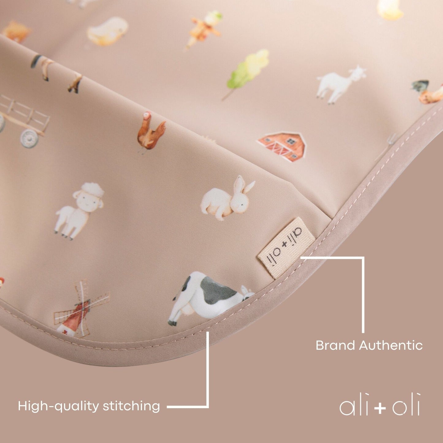 Ali+Oli Smock Bib for Baby & Toddler (1-pc) Short Sleeve (Farm)