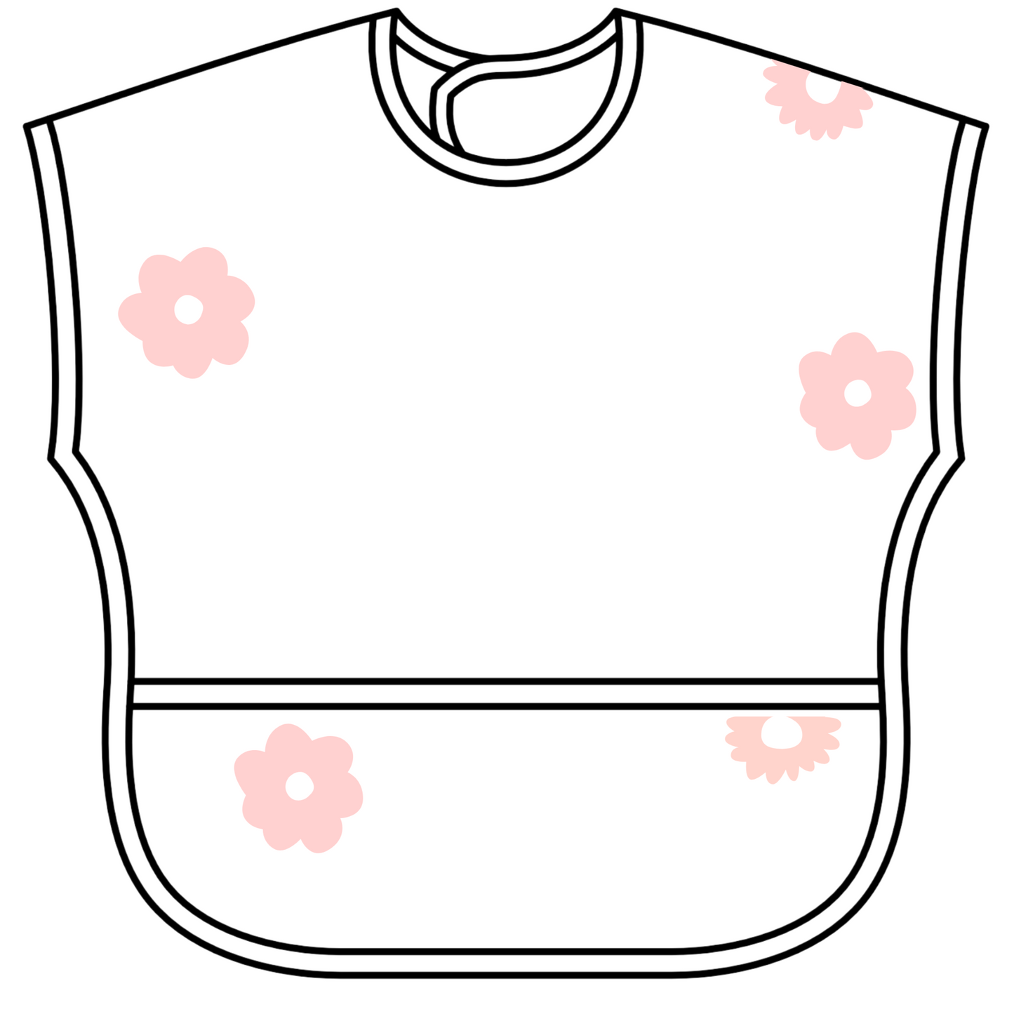 Ali+Oli Smock Bib for Baby & Toddler Short Sleeve (Pink Flowers)