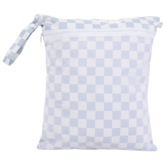 Ali+Oli Dual-Compartment Wet-Dry Bag (Blue Checkers)
