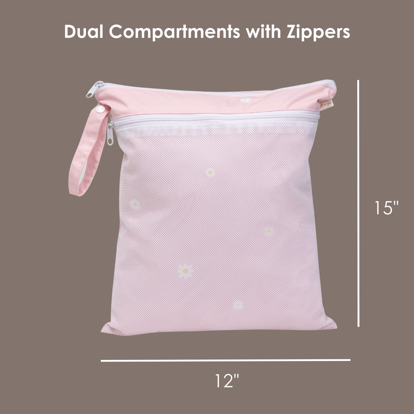 Ali+Oli Dual-Compartment Wet-Dry Bag (Blush Daisy)