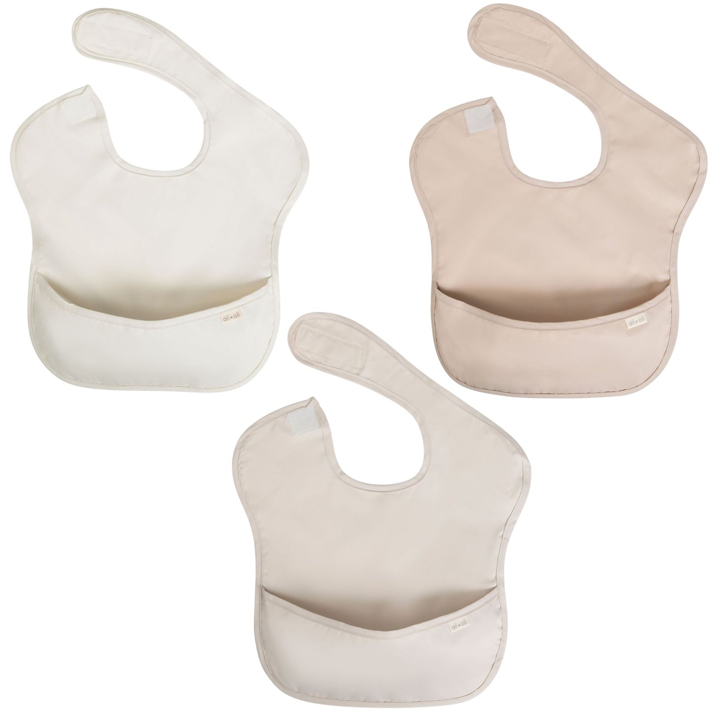 Ali+Oli (3-pc) Sleeveless Bib Set for Baby & Toddler (Neutral)