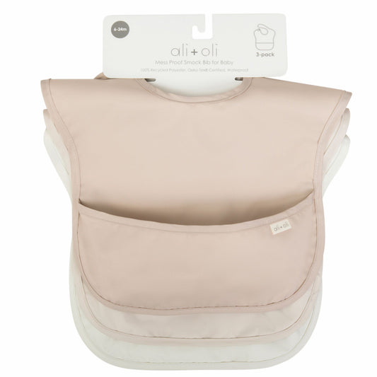 Ali+Oli (3-pc) Sleeveless Bib Set for Baby & Toddler (Neutral)