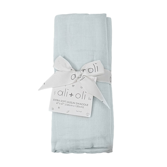 Light Blue baby blanket soft bamboo newborn