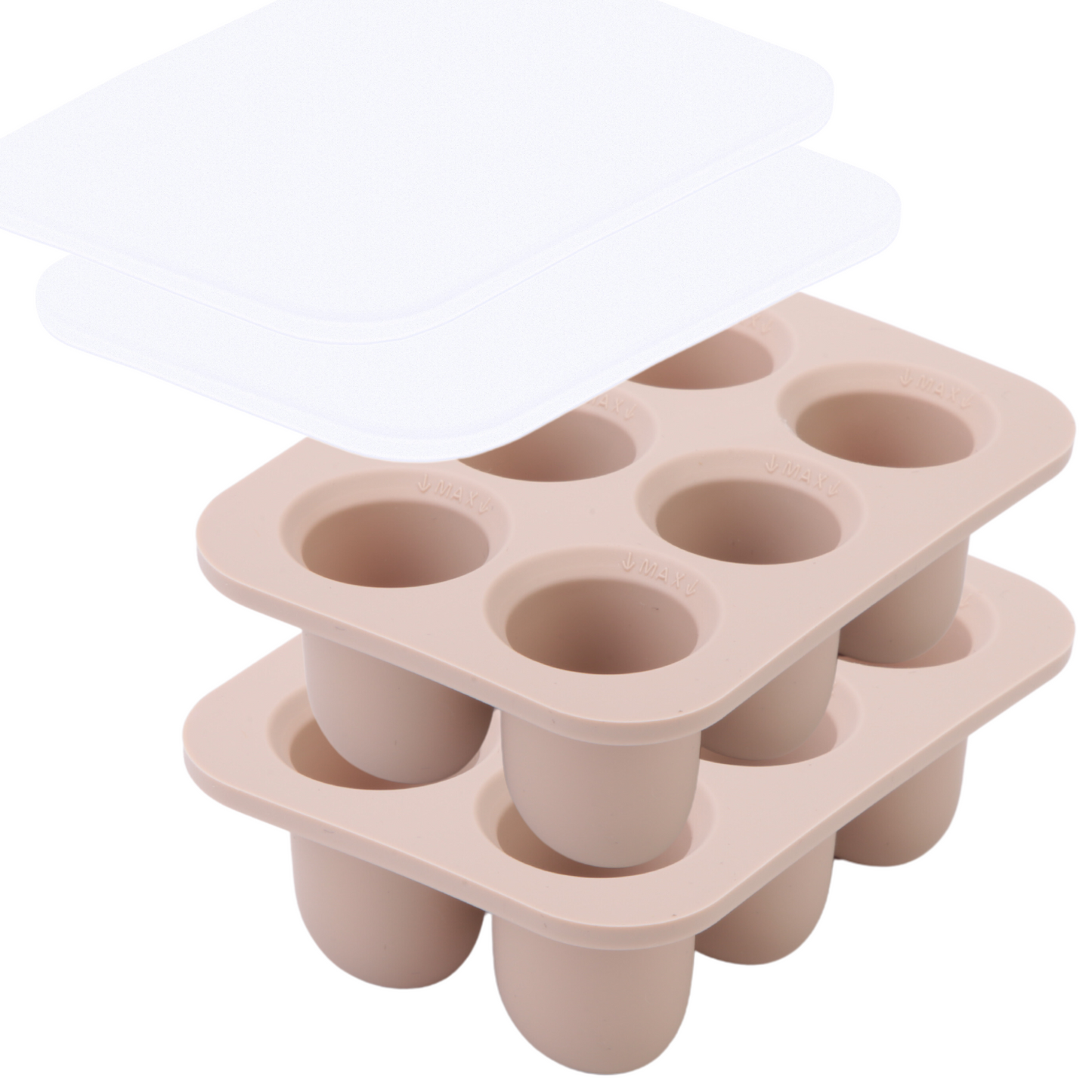 Freezer Trays (Taupe) Set of 2 for Baby Food, Purees, and Breast Milk