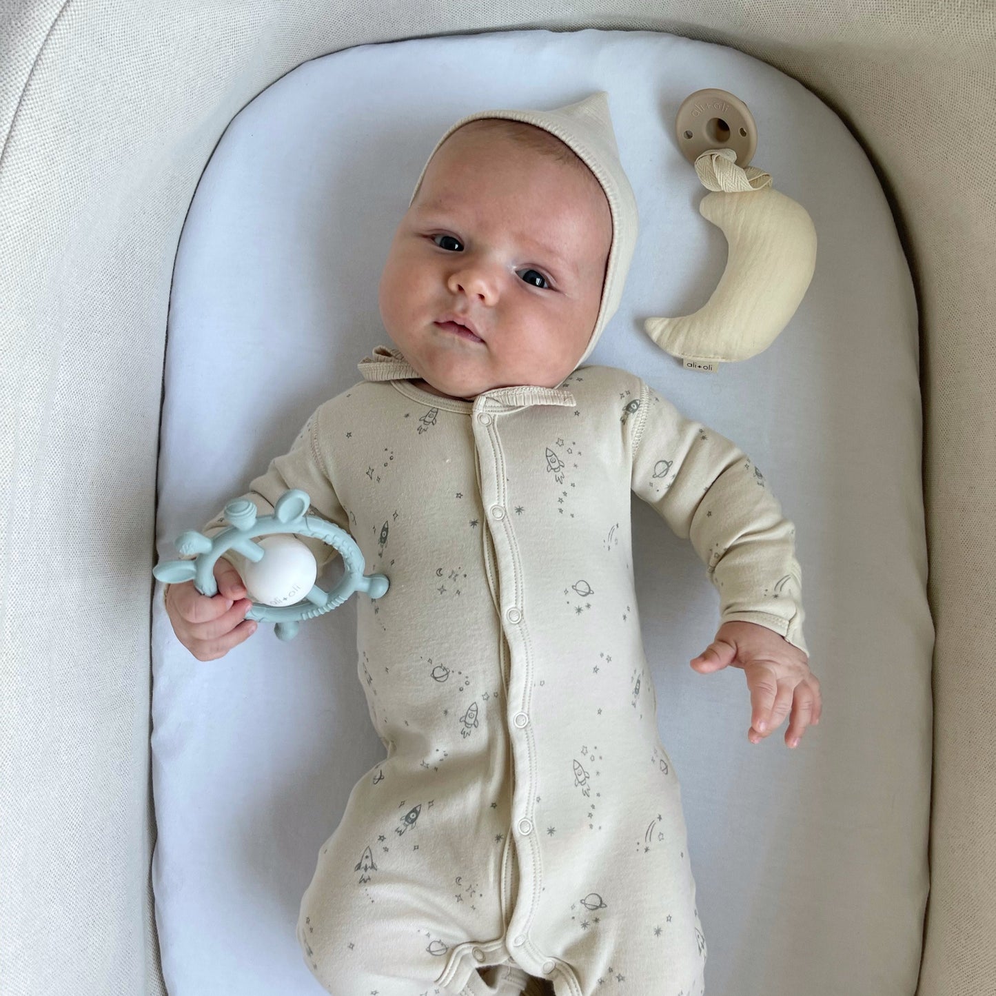 Ali+Oli Giraffe Teether and Rattle (Mist)