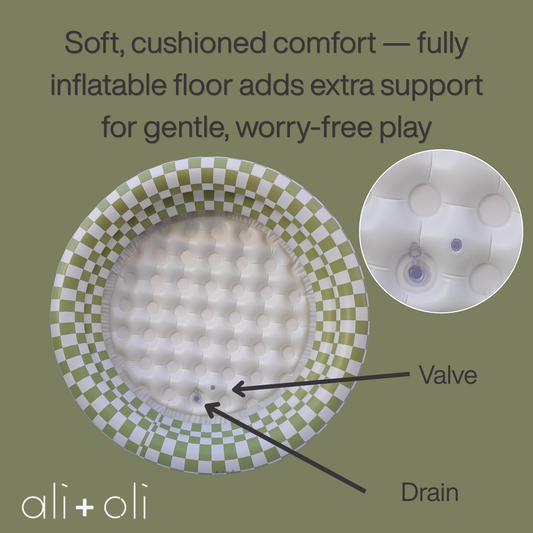 Ali+Oli Two-Ring Kiddie Pool (Green Checkers)