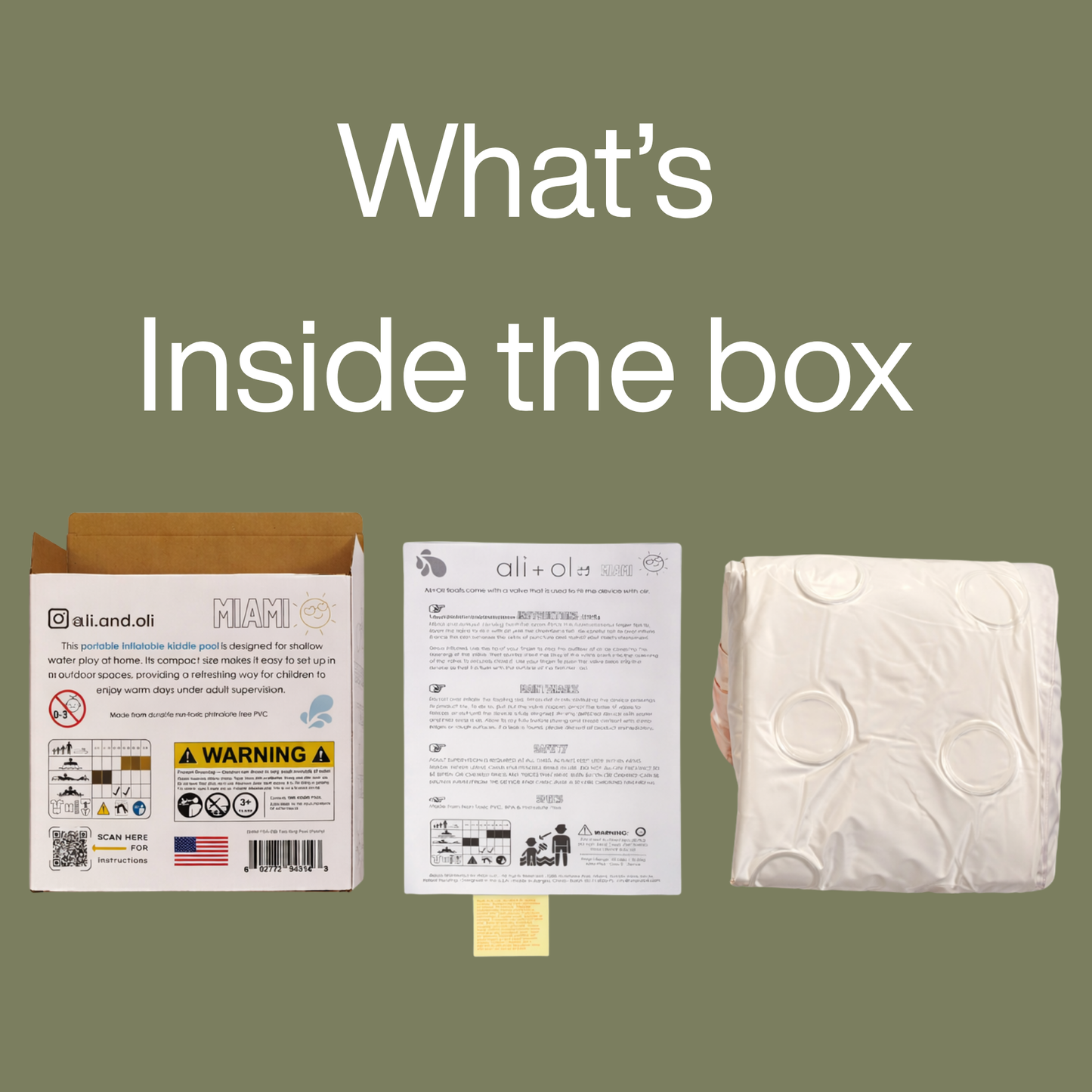 Ali+Oli Two-Ring Kiddie Pool (Green Checkers)