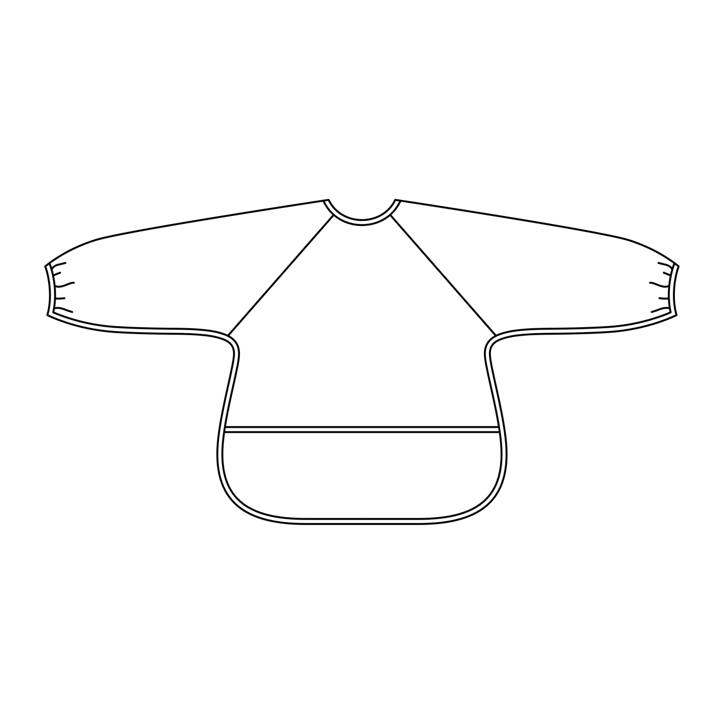 Ali+Oli Smock Bib for Baby & Toddler Long Sleeve (Blue Checkers)