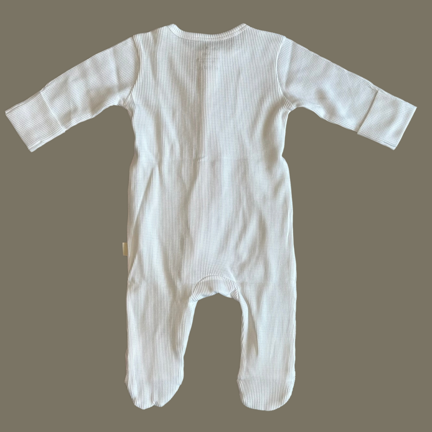 Organic Cotton Baby Footie Waffle 2-way Zipper (White)
