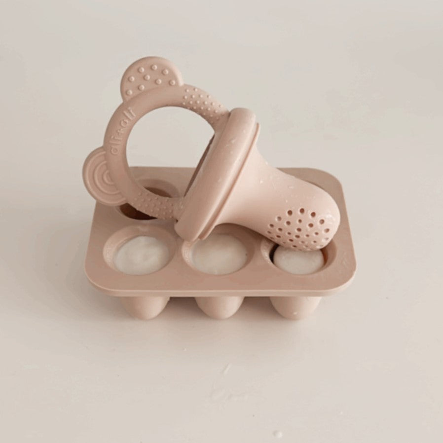 Freezer Trays (Taupe) Set of 2 for Baby Food, Purees, and Breast Milk