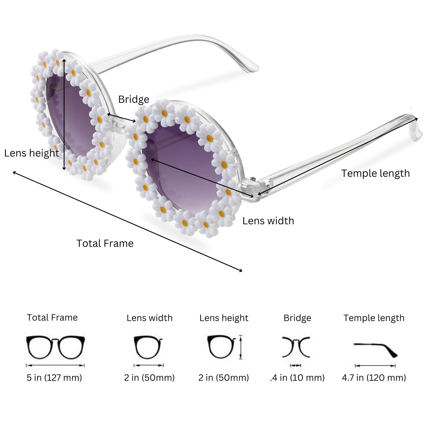Ali+Oli Sunglasses for Kids (Daisy White)