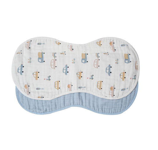 Bamboo Muslin Burp Cloth 2-Pack (Auto-Blue)