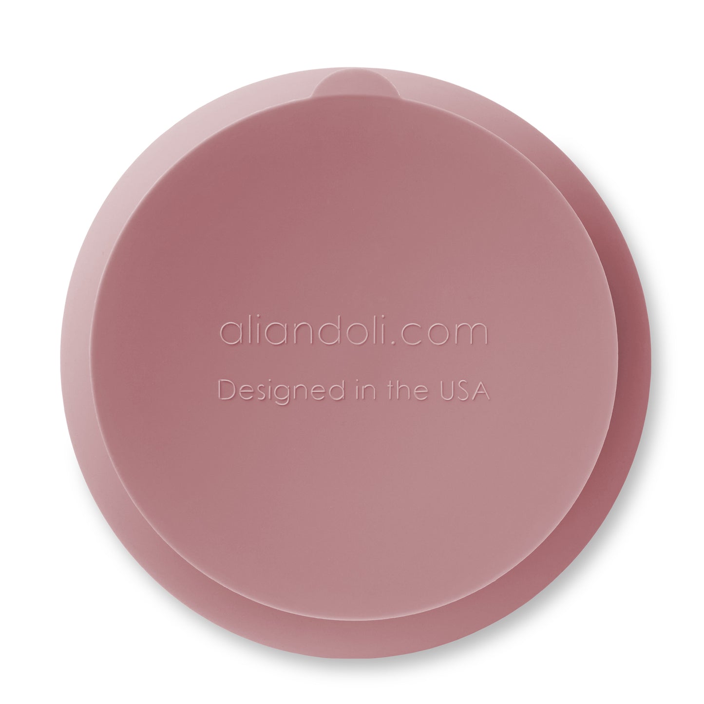 Ali + Oli - Juego de plato hondo y cuchara con succión de silicona (Rosa)