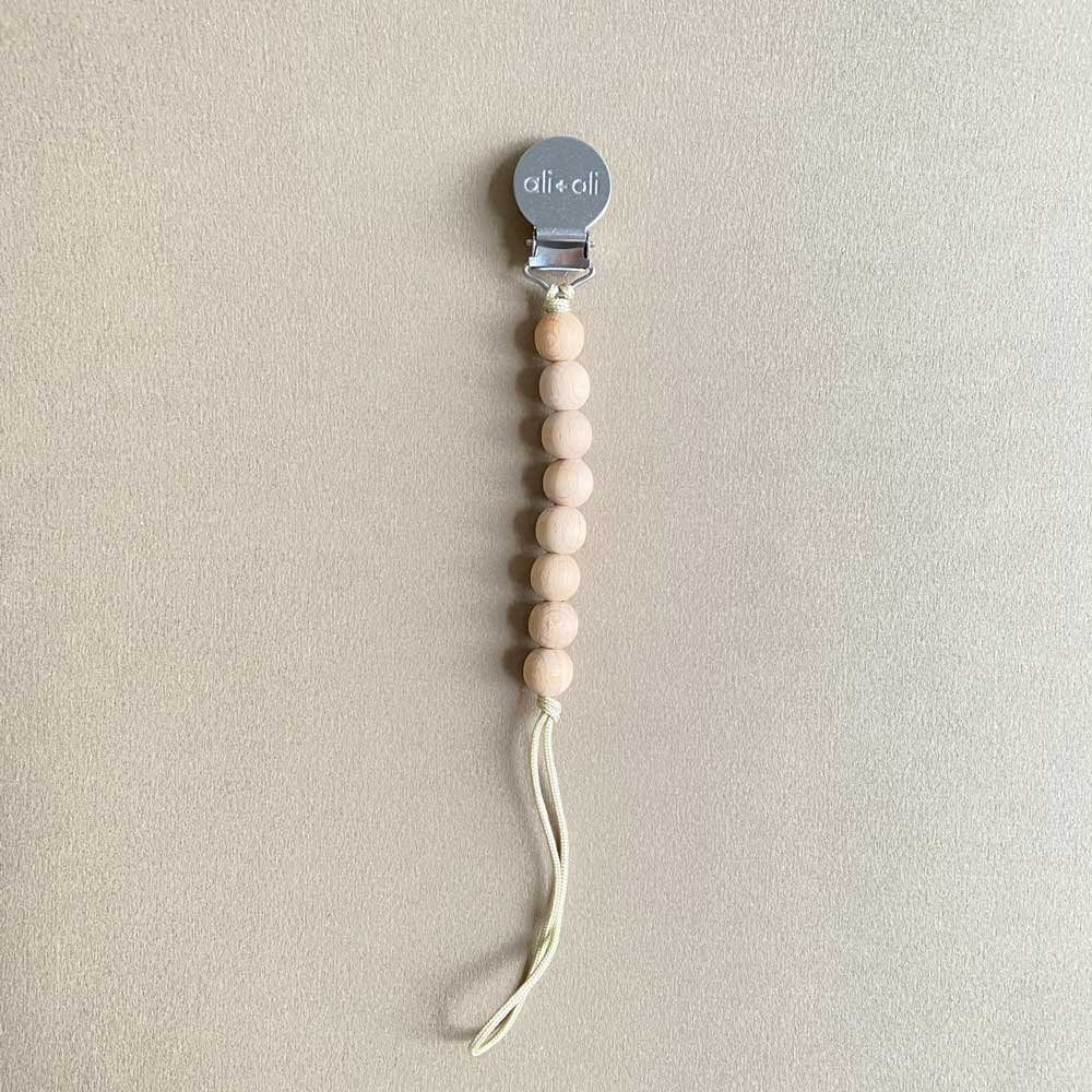 Ali+Oli Pacifier Clip All beech Natural Wood