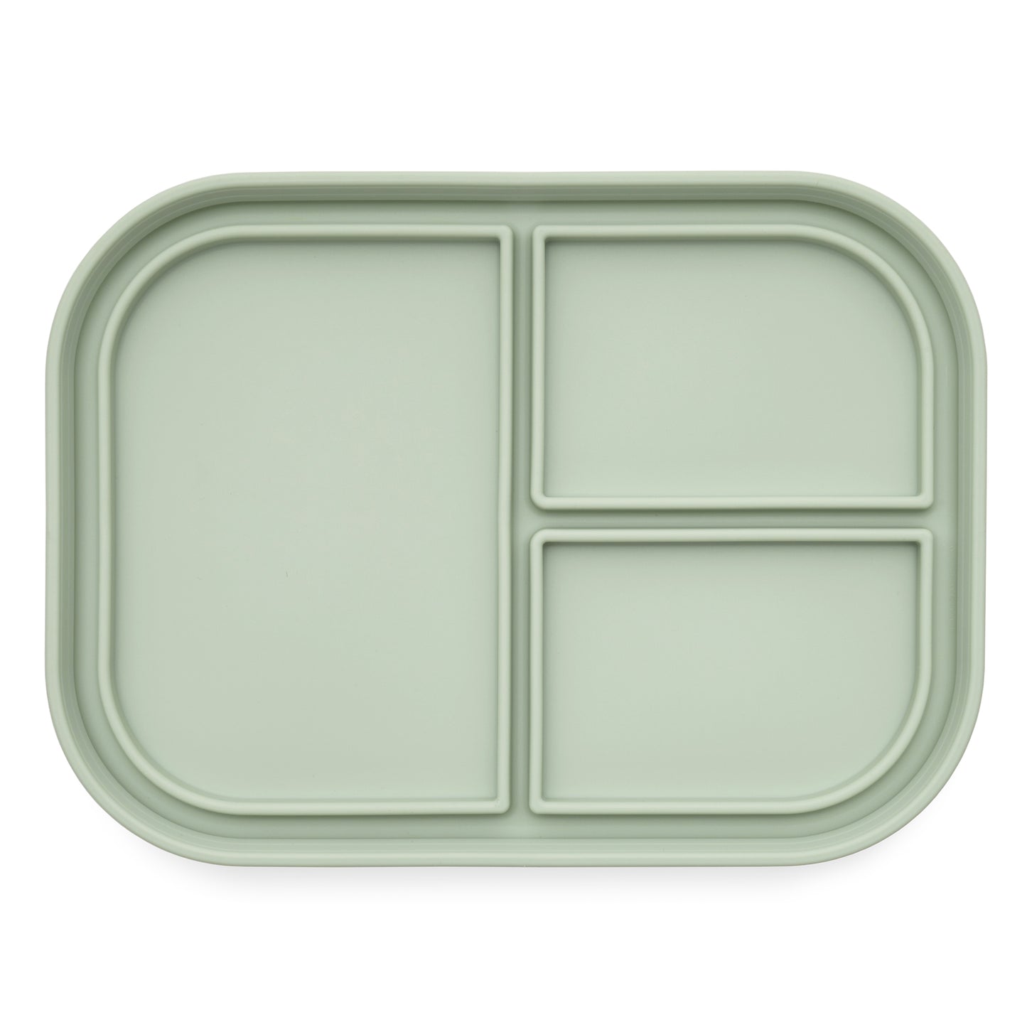 Ali+Oli Reusable Silicone Bento Box - 3 Compartments - Leakproof (Pine)