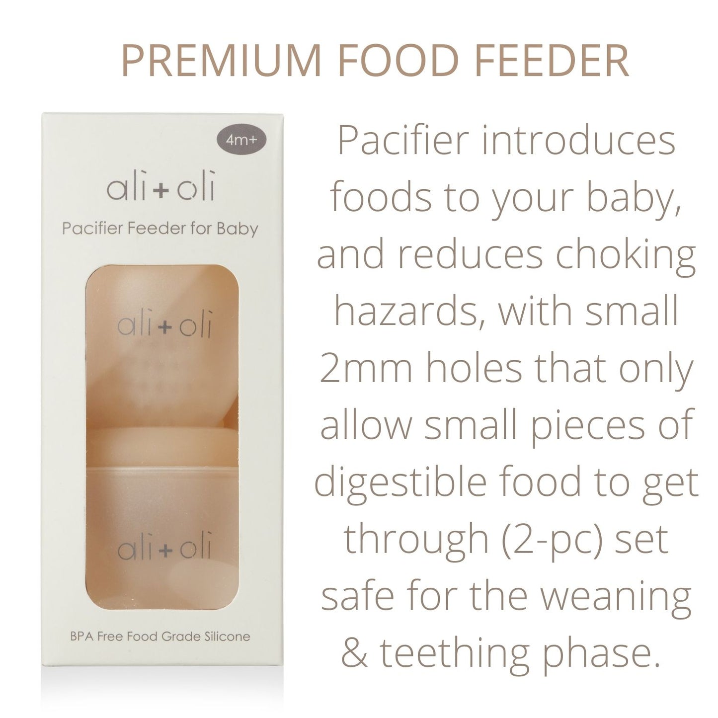 Food & Fruit Feeder Pacifier Set for Baby (Oat & Coco)