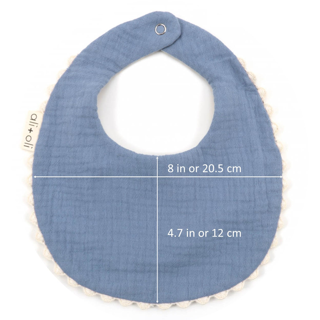 Ali+Oli Muslin Cotton Reversable Baby Bib (Blue/Flowers)