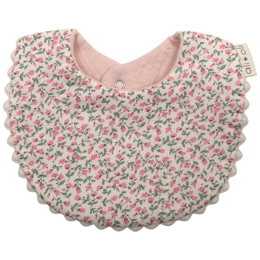 Ali+Oli Muslin Cotton Baby Bib Double Sided (Pink/Flowers)