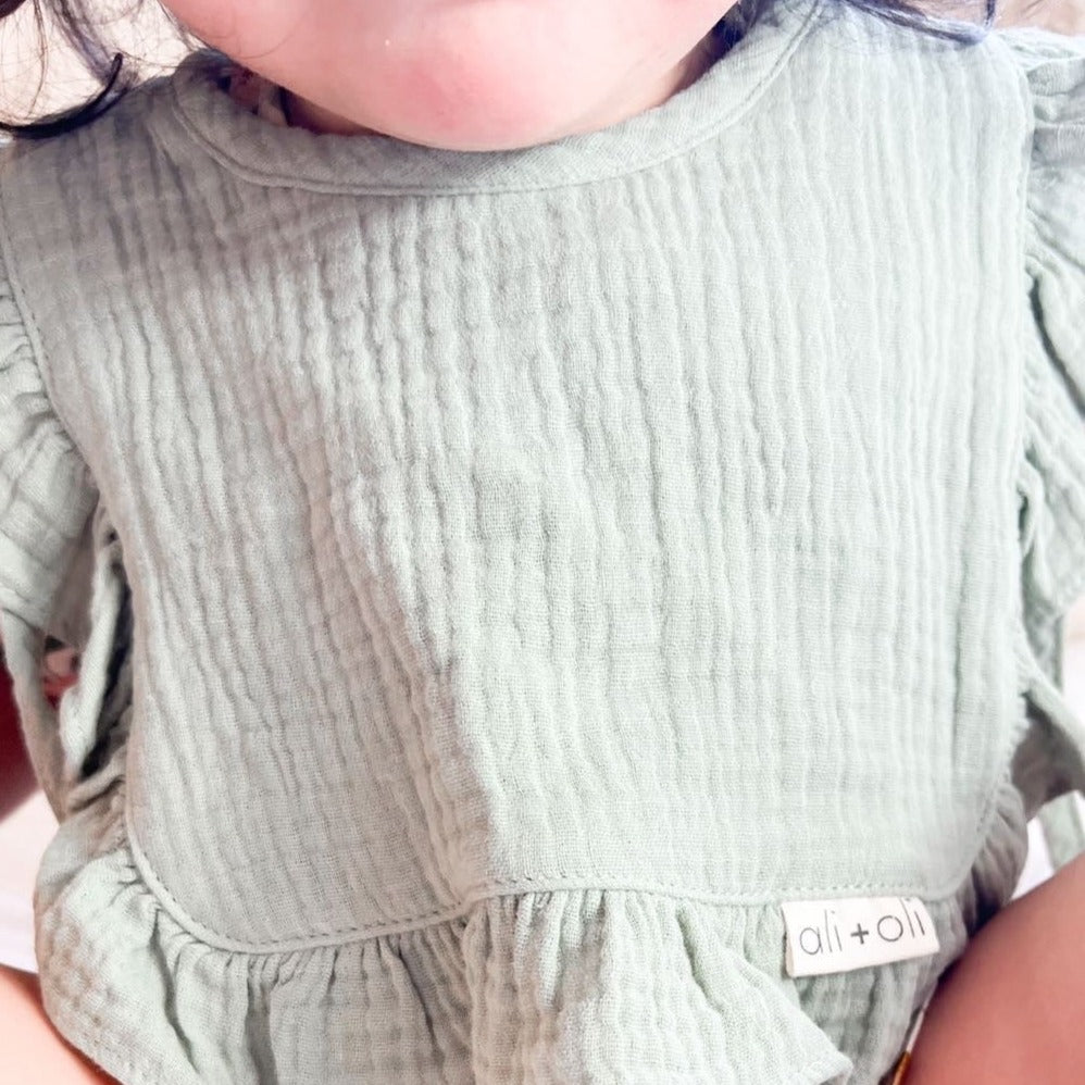 Muslin 2 layers bib Green