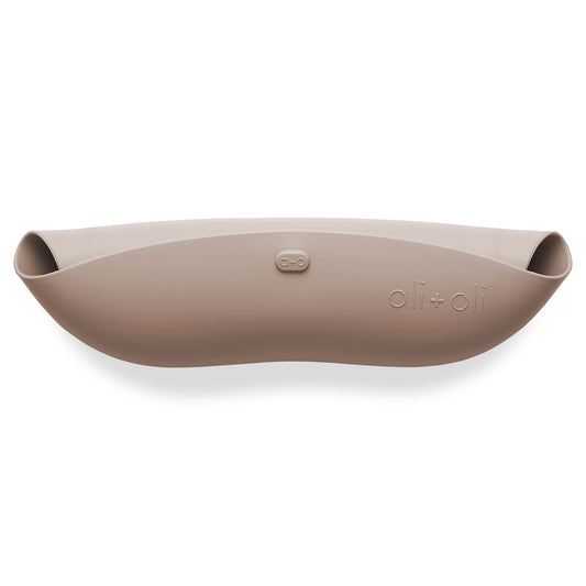 Ali+Oli Silicone Roll-Up Baby Bib (Taupe)