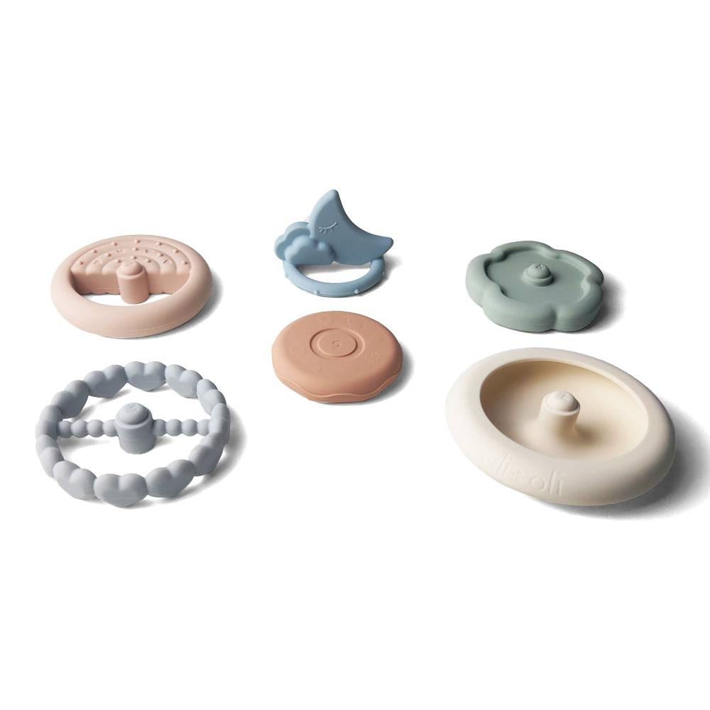 Soft Silicone Stacking Ring Tower (6-pc) Moon