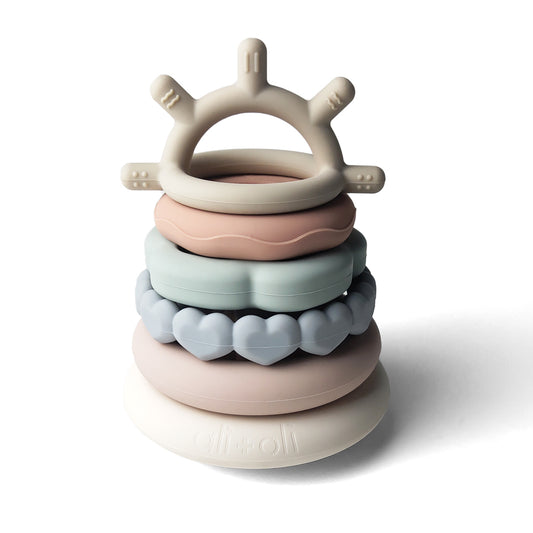 Silicone Stacking Toy Sun pastel colors