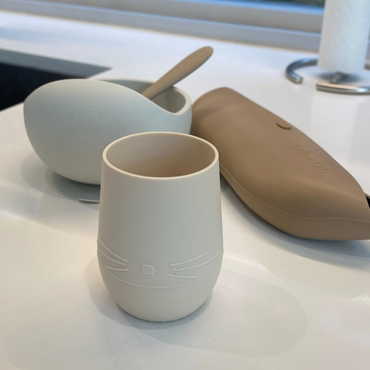 Bunny Face Silicone Open Cup for Baby & Toddler (Coconut)