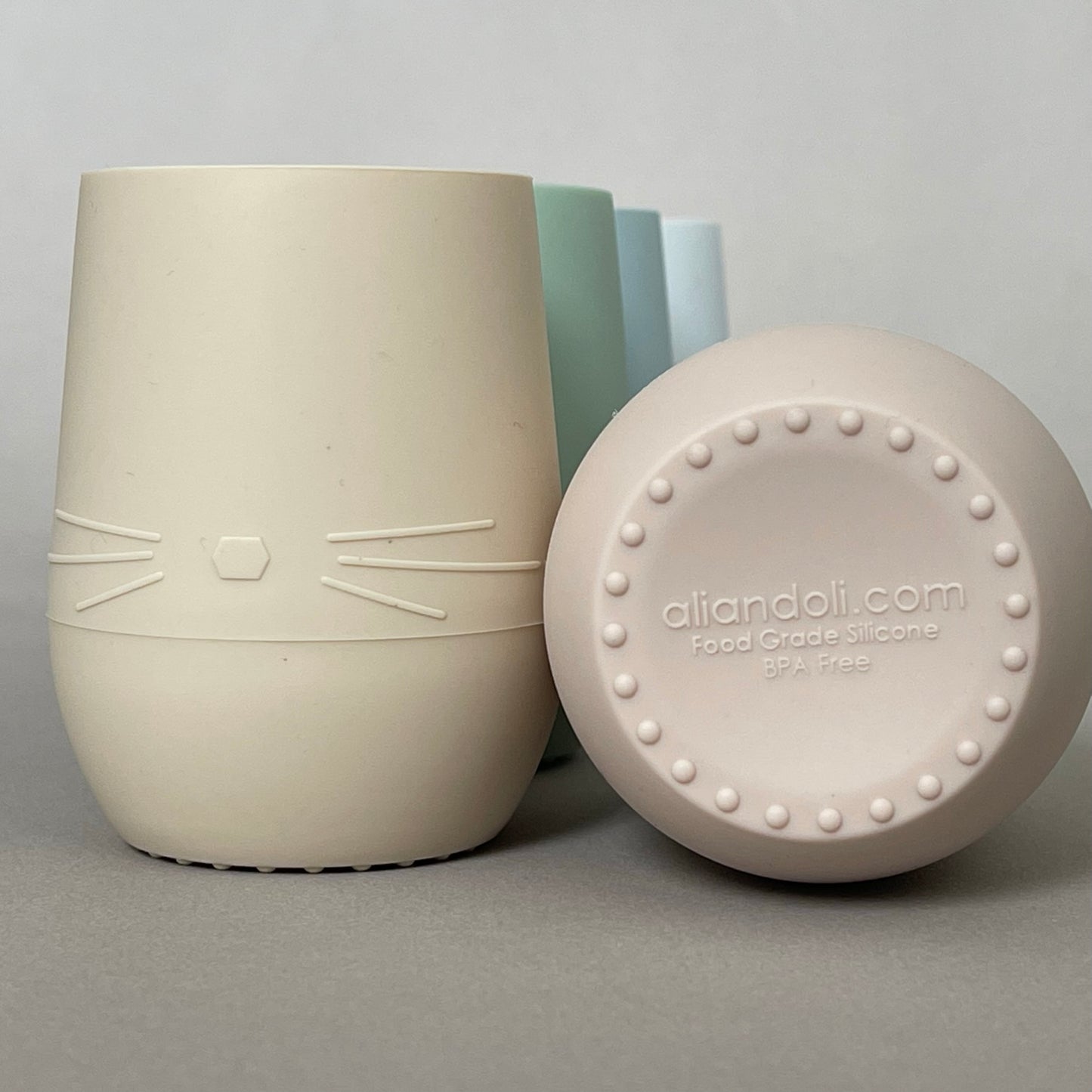 Bunny Face Silicone Open Cup for Baby & Toddler (Coconut)