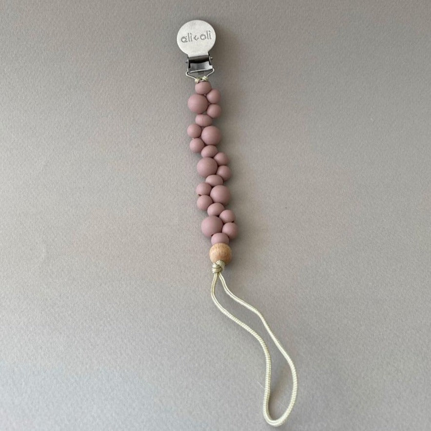 Pacifier Clip Mauve Bubble for girl