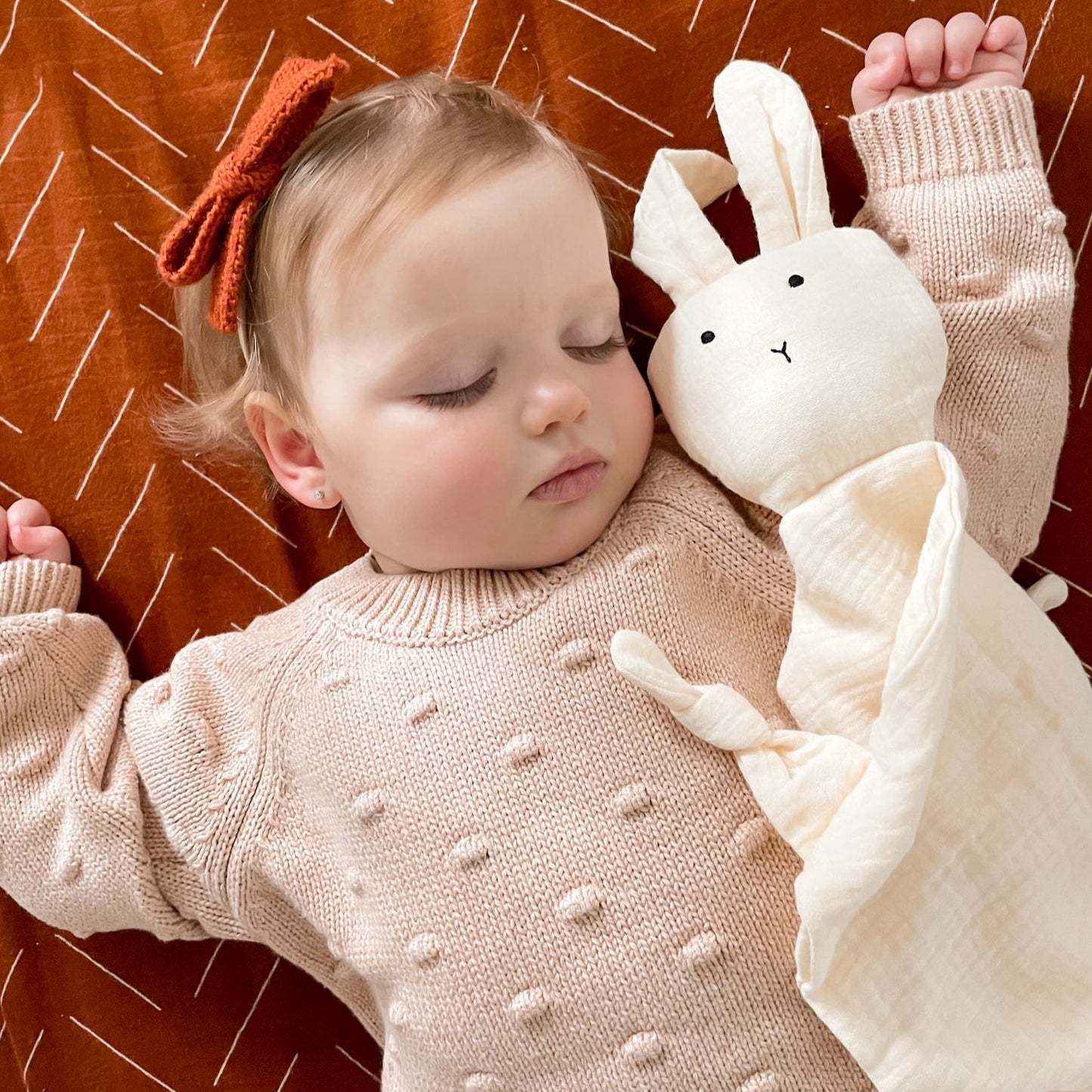 Cuddle Security Blanket Soft Muslin Cotton - Bunny (Beige)
