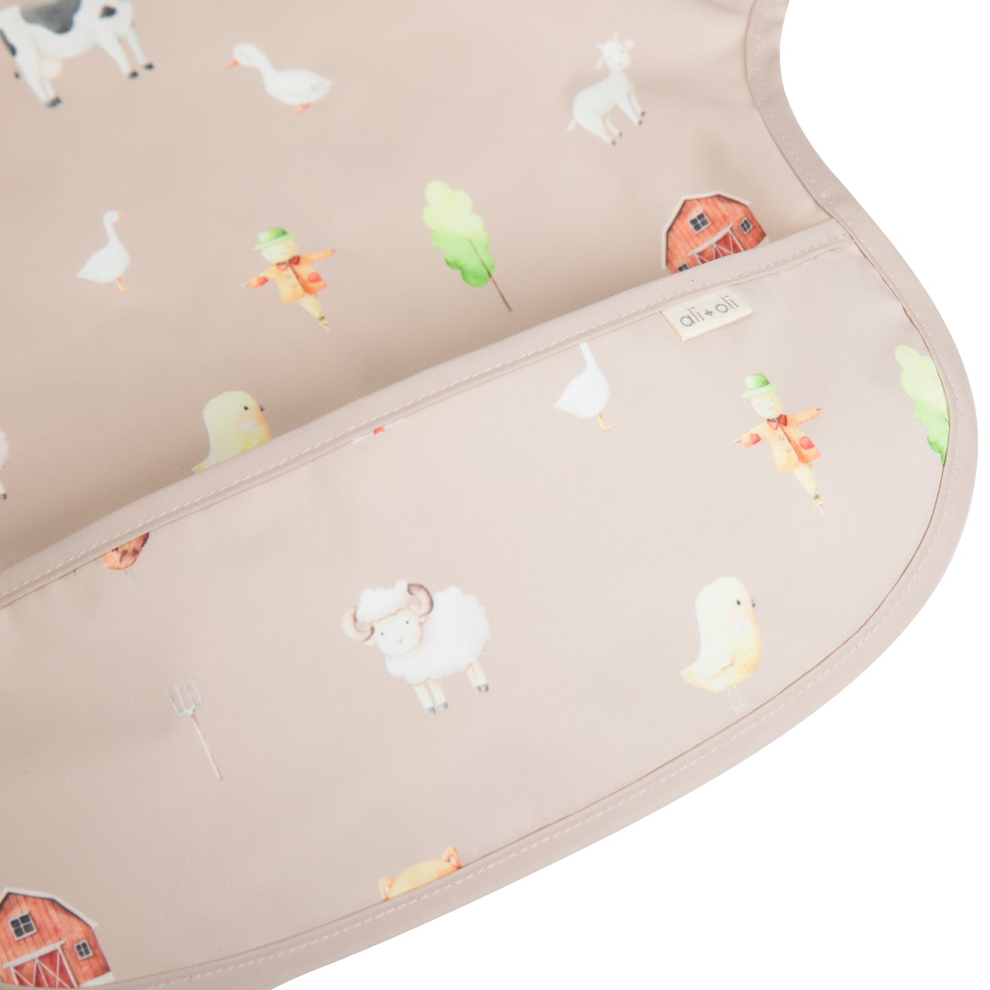 Ali+Oli Smock Bib for Baby & Toddler Short Sleeve (Farm)