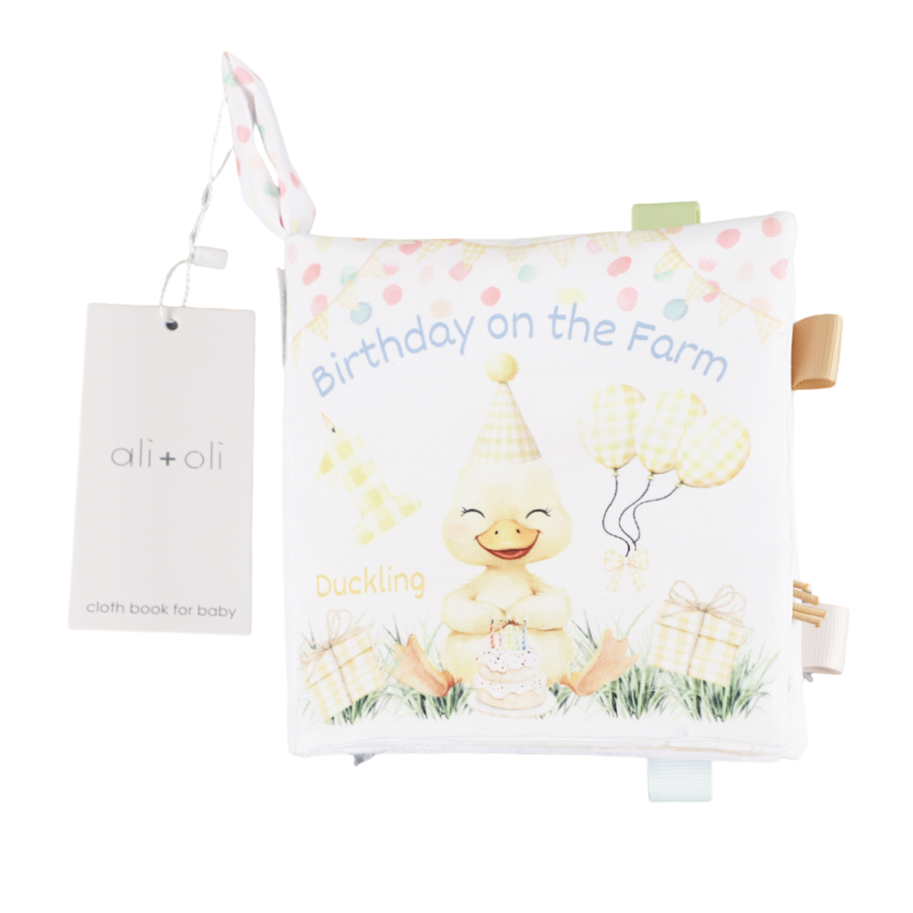 Birthday on the Farm Cloth Book – A Soft & Sensory First Birthday Story