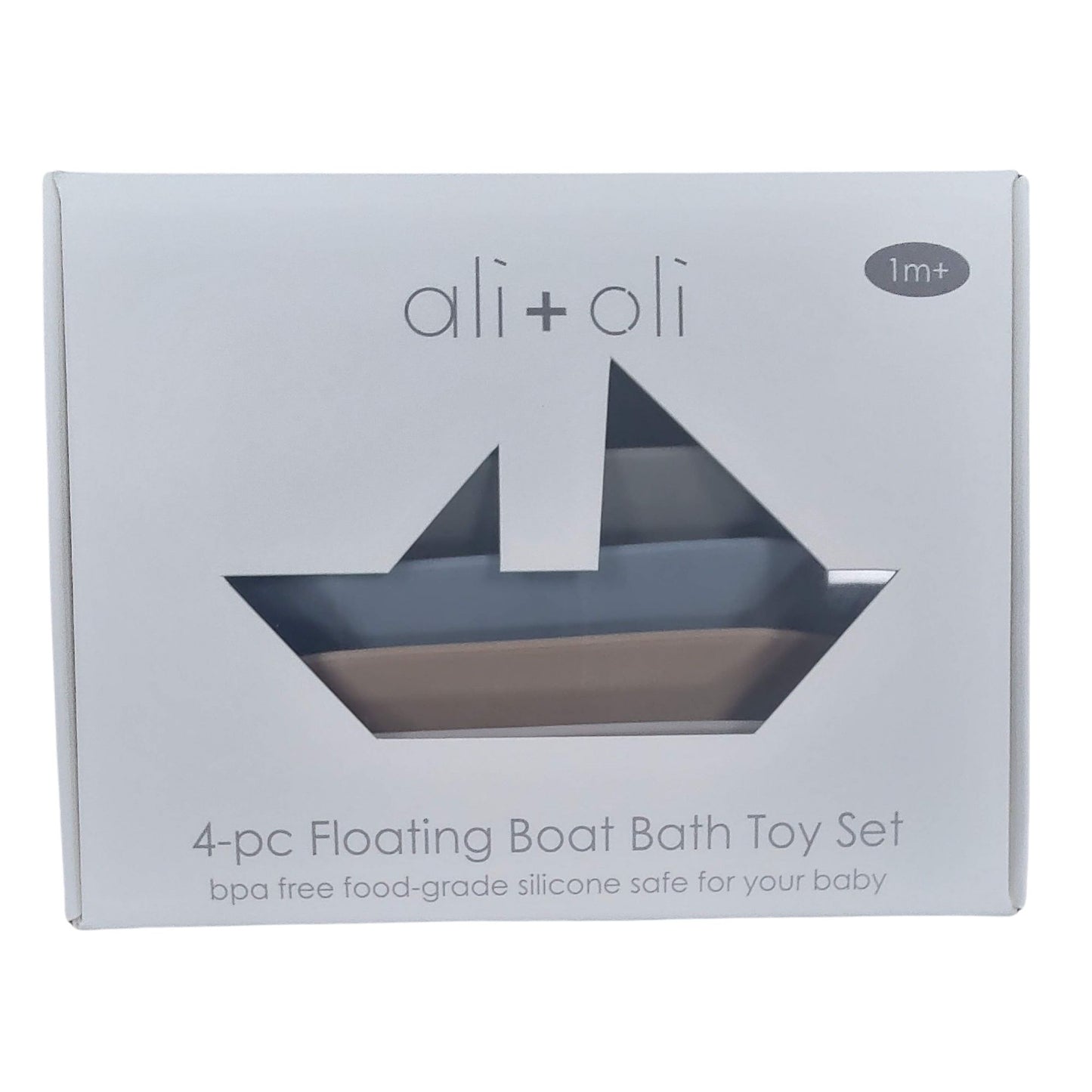 Mini Floating Boat Bath Toy Set 4-pc Soft Food Grade Silicone