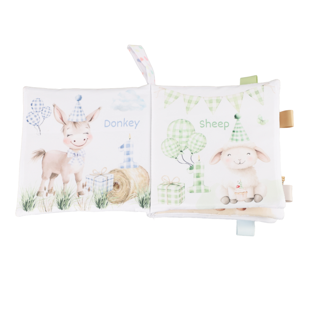 Birthday on the Farm Cloth Book – A Soft & Sensory First Birthday Story