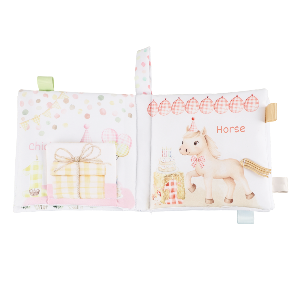 Birthday on the Farm Cloth Book – A Soft & Sensory First Birthday Story