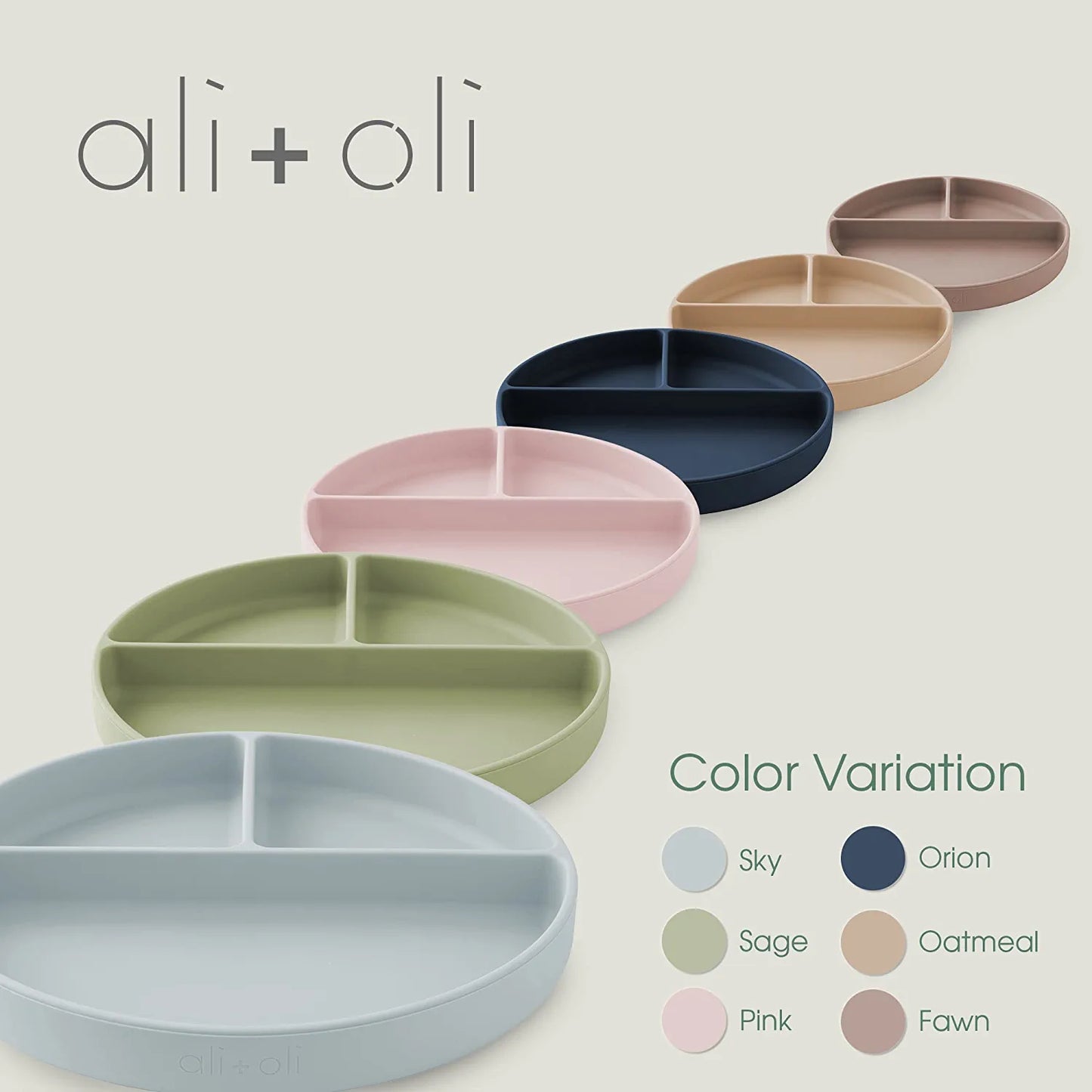Silicone Divided Suction Plate (Fawn)