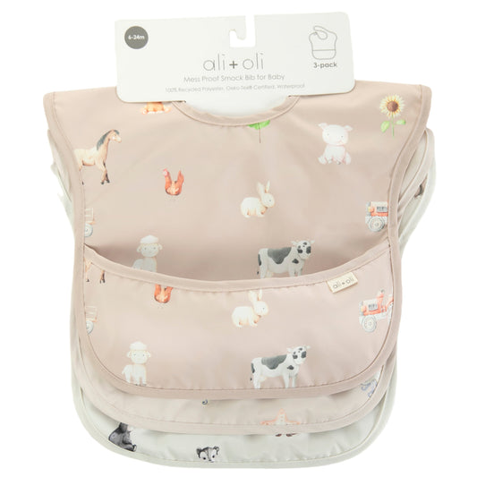 Cute set of 3 bibs animal patters 
