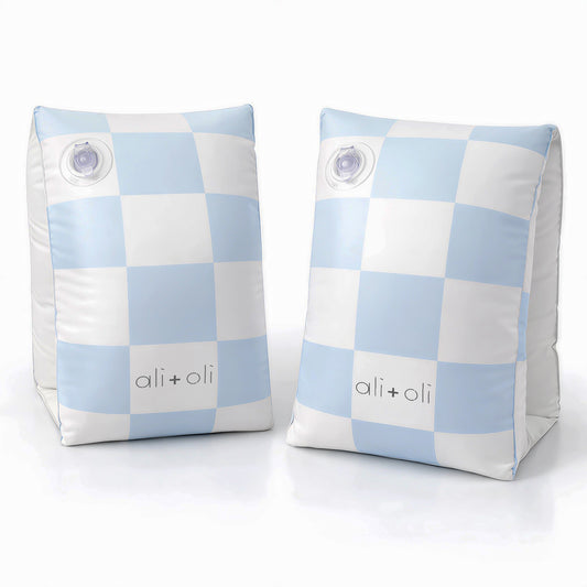 Ali+Oli Swim Arm Band Wings Inflatable Float (Blue Checkers)